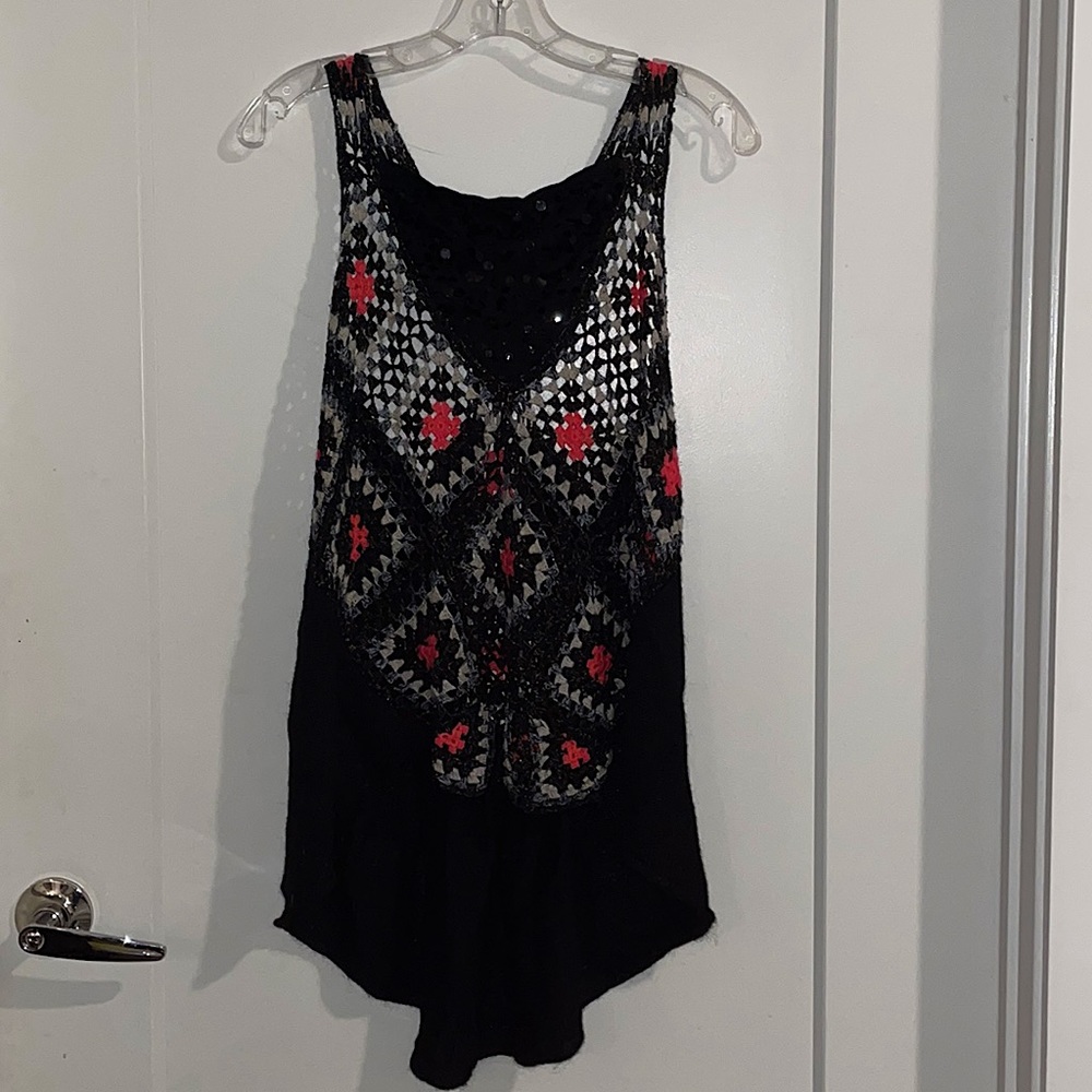 Crochet Bohemian Sequined Flowy Tank